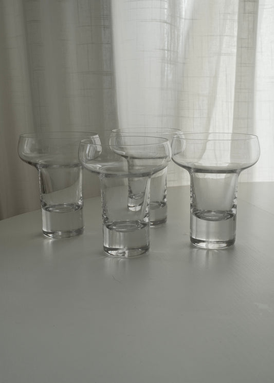 4 grands verres en cristal Top Design 1970
