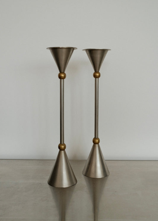 duo de bougeoirs "memphis" 1980