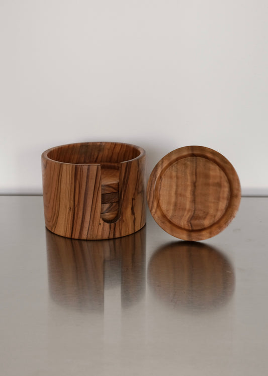 6 dessous de verres en bois d'olivier
