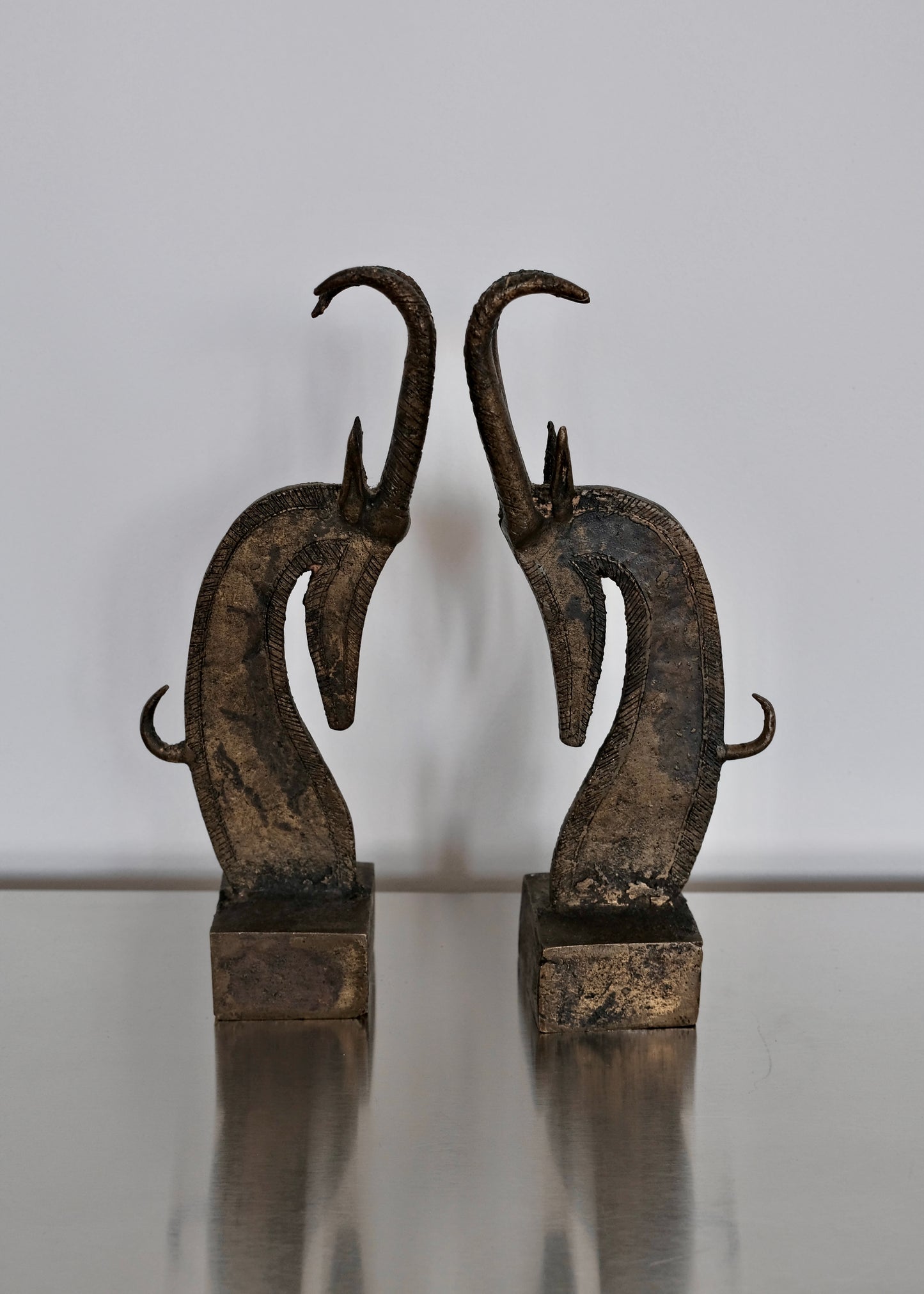duo de statuettes anthropomorphes en bronze