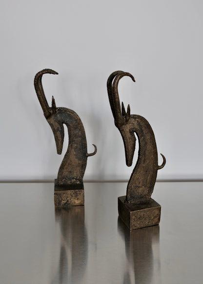 duo de statuettes anthropomorphes en bronze