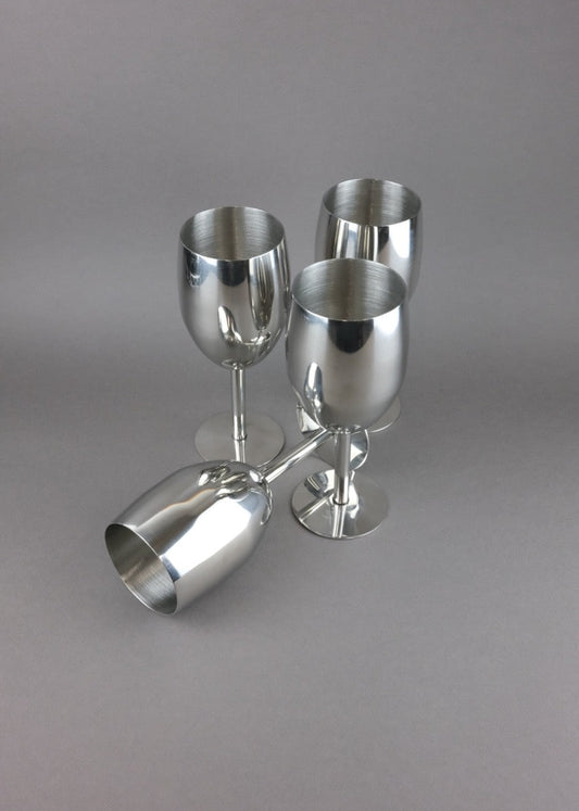 set de 4 verres à vin chromés