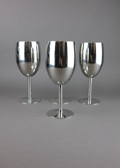 set de 4 verres à vin chromés