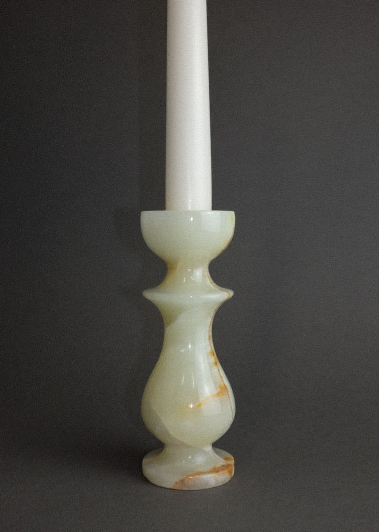 bougeoir en onyx vintage