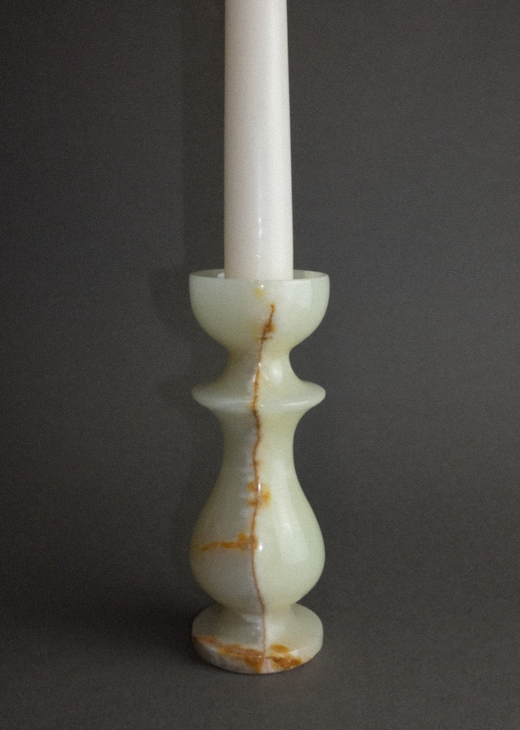 bougeoir en onyx vintage