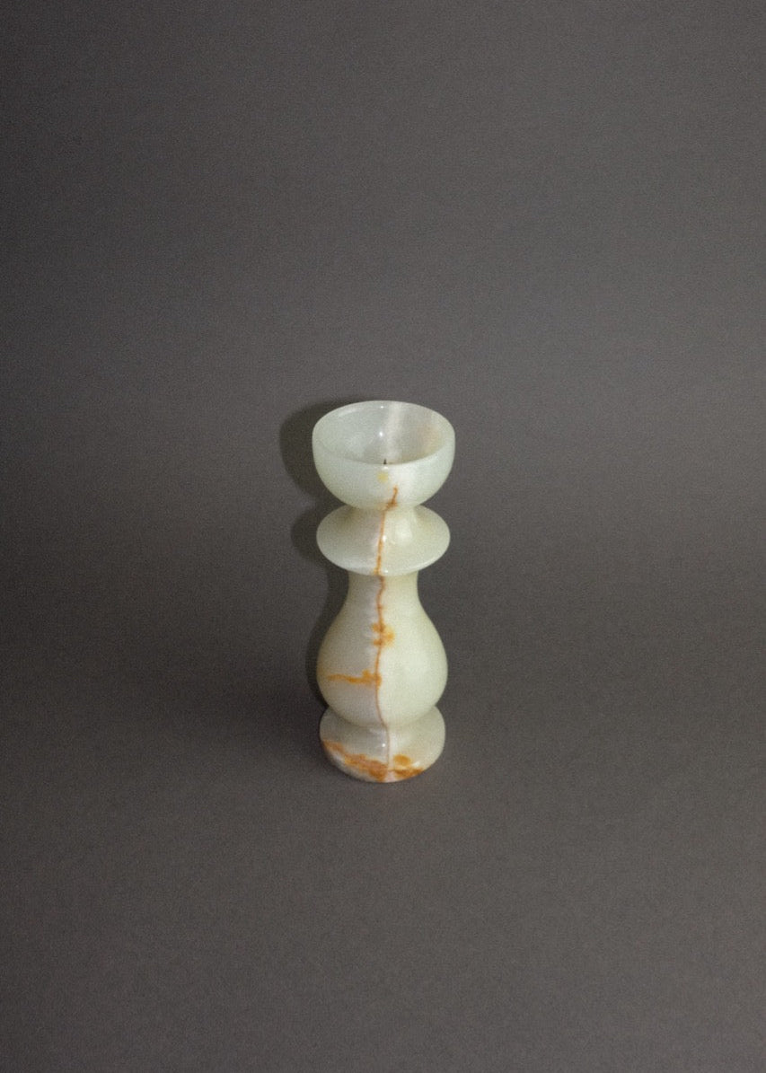 bougeoir en onyx vintage