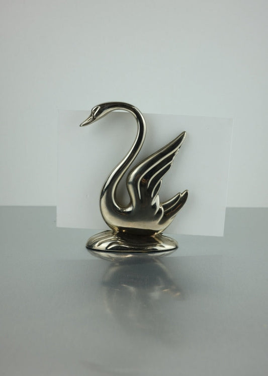 porte-courrier cygne en métal argenté