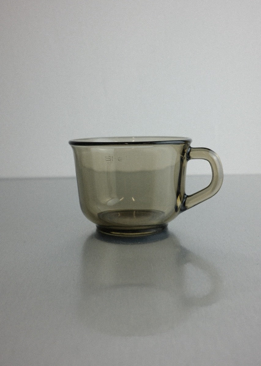 ensemble de 4 tasses en verre fumé 70's