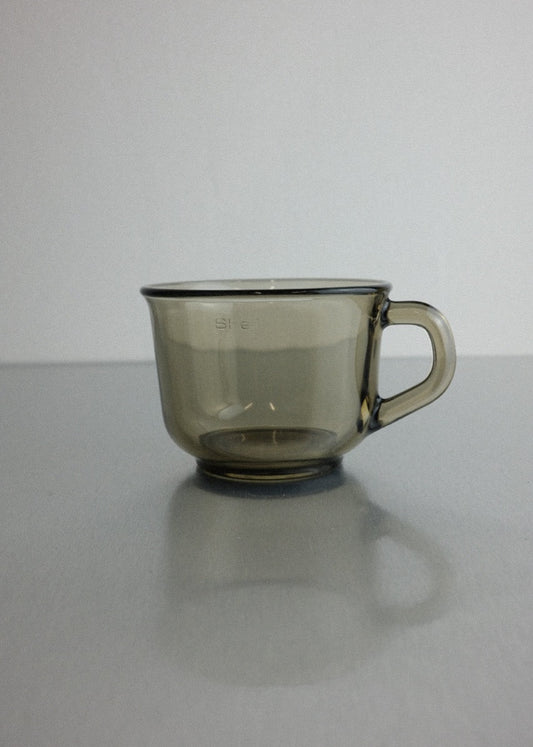 ensemble de 4 tasses en verre fumé 70's