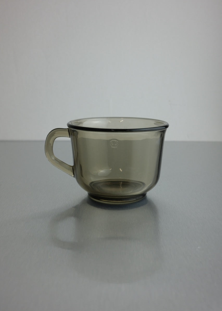 ensemble de 4 tasses en verre fumé 70's