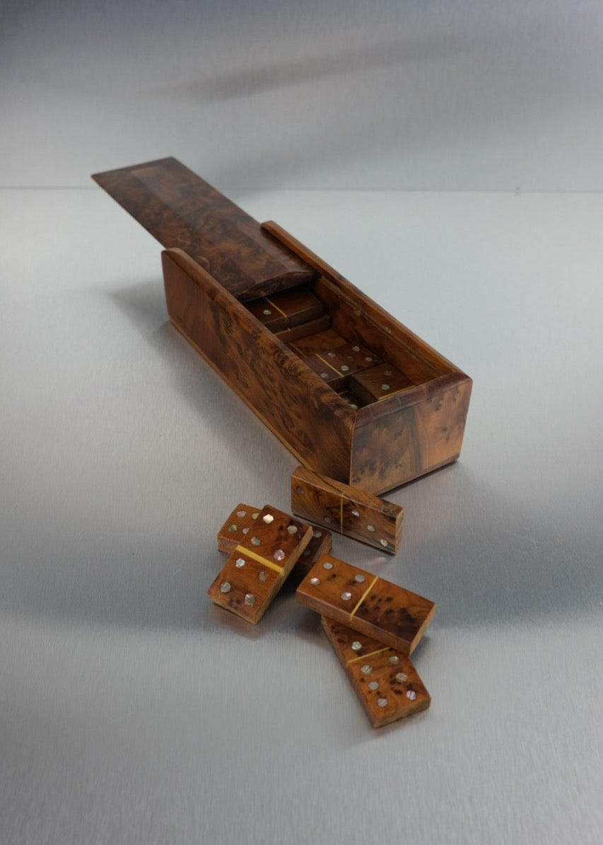 jeu de domino en bois de thuya & nacre