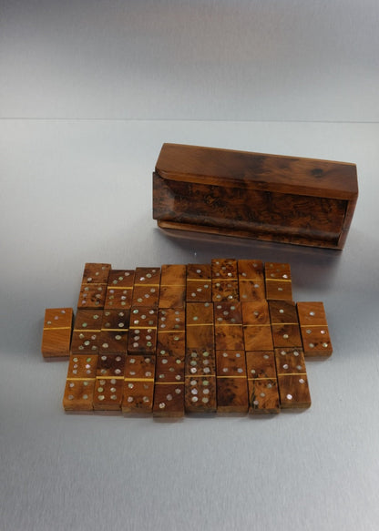 jeu de domino en bois de thuya & nacre