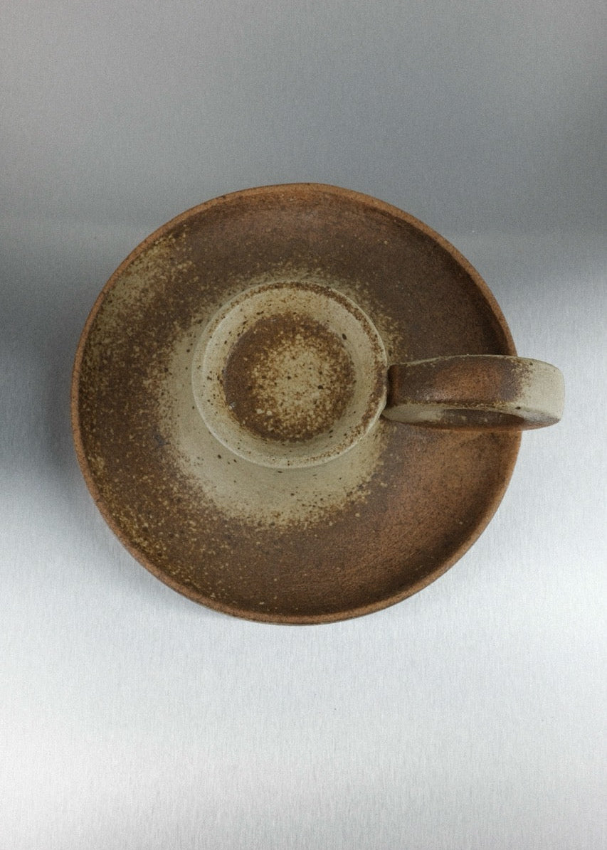 bougeoir vintage en grès brut 1970