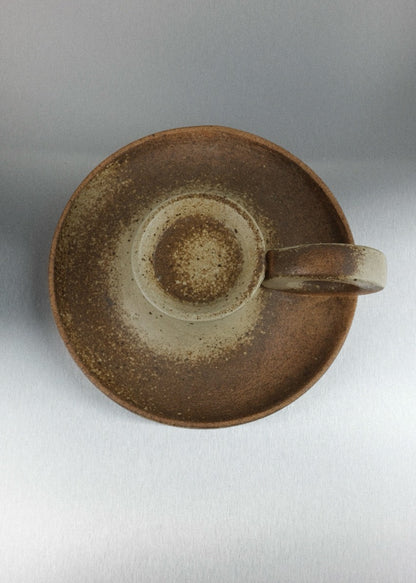 bougeoir vintage en grès brut 1970