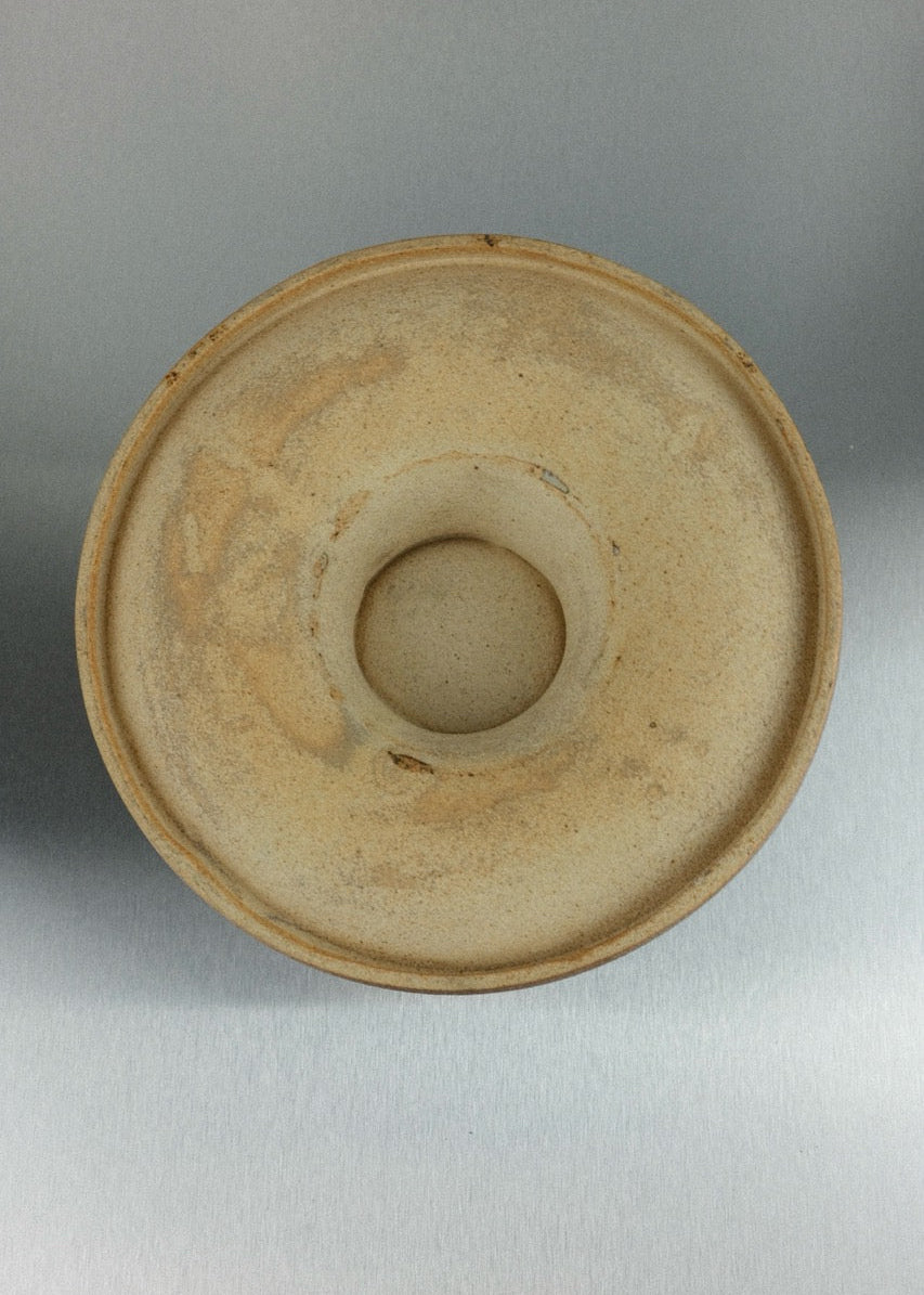 bougeoir vintage en grès brut 1970