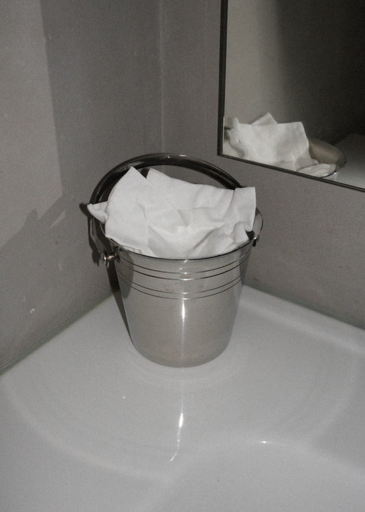 mini seau en métal chromé