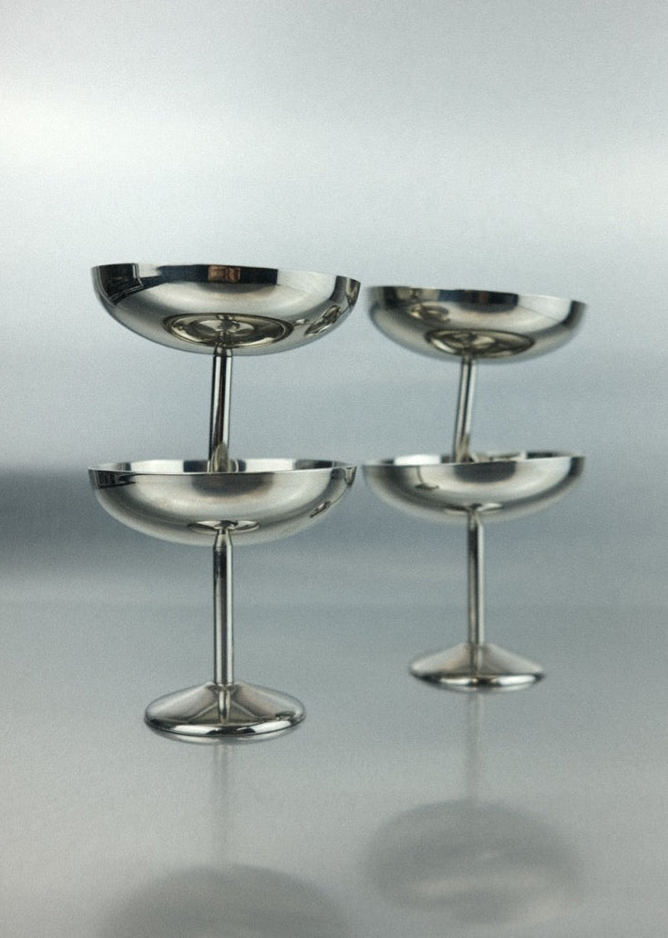 4 coupelles inox design minimaliste