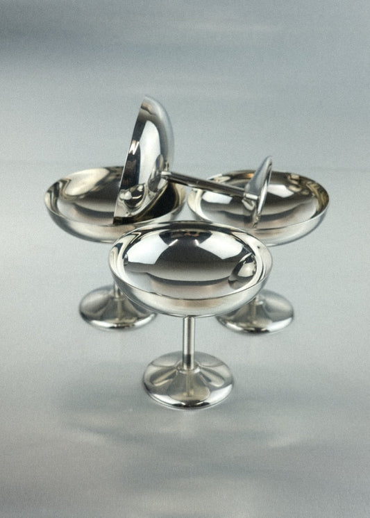 4 coupelles inox design minimaliste