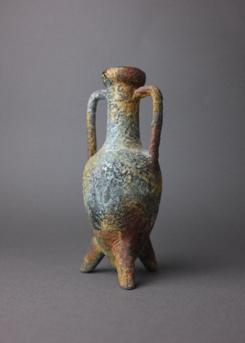 mini amphore décorative en céramique patinée