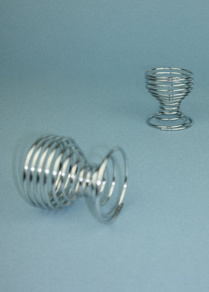 duo de coquetiers spirale chromés