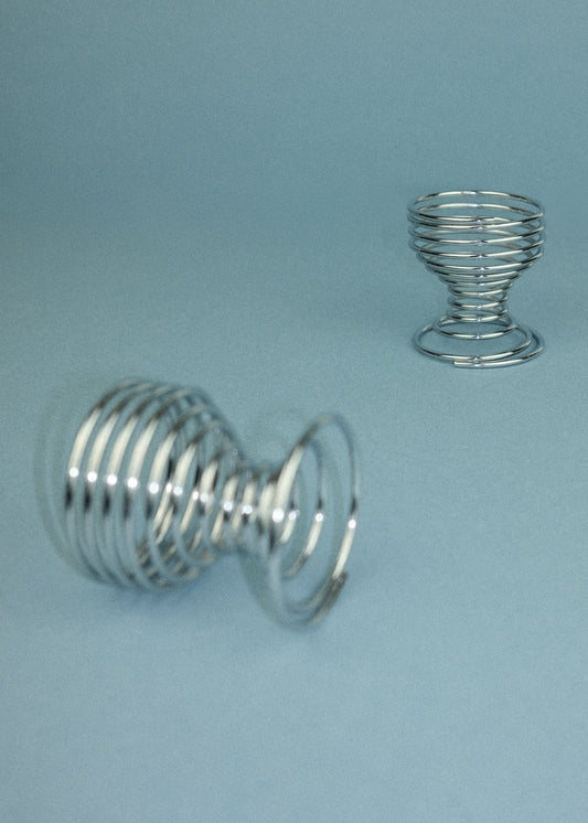 duo de coquetiers spirale chromés