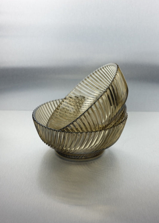 duo de coupelles en verre fumé années 70