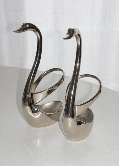cygne porte-cuillères en métal