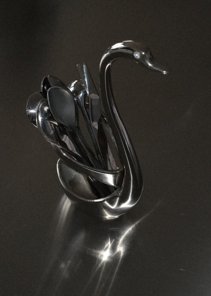 cygne porte-cuillères en métal