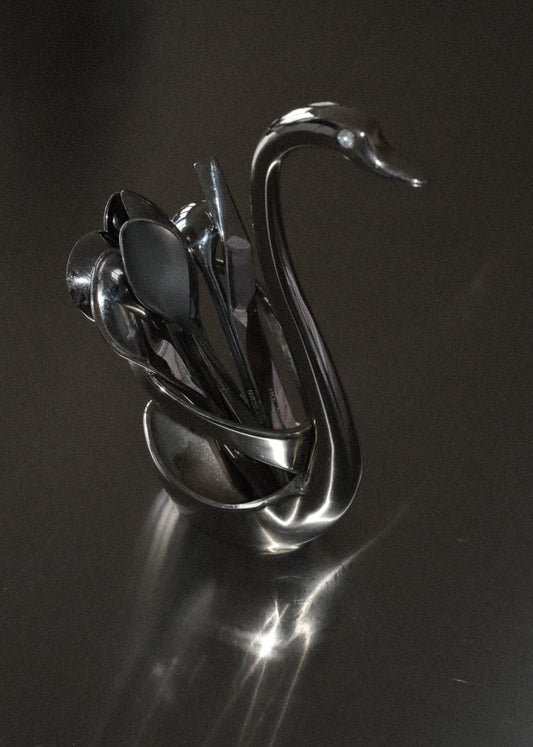 cygne porte-cuillères en métal