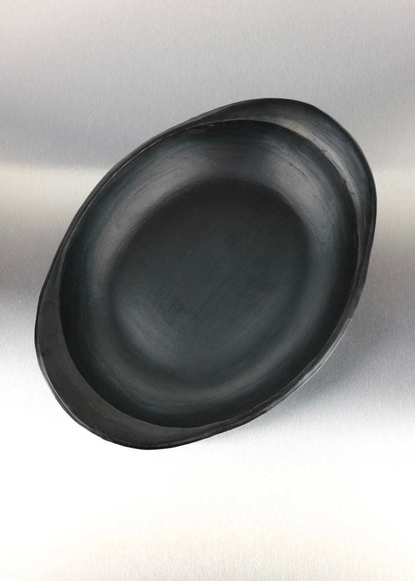 set de 2 tasses et soucoupes + plat en terre noire