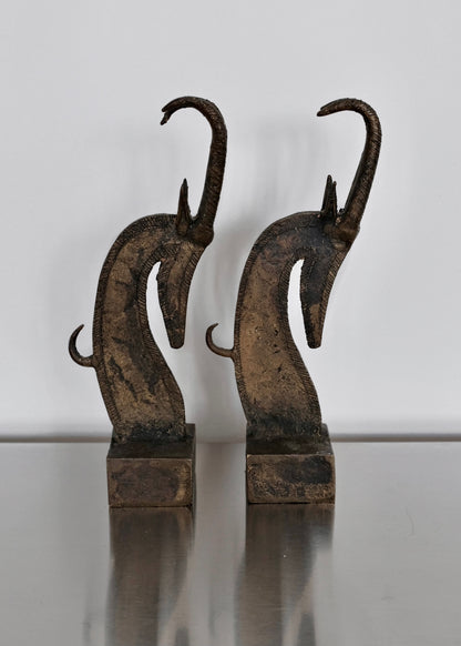 duo de statuettes anthropomorphes en bronze