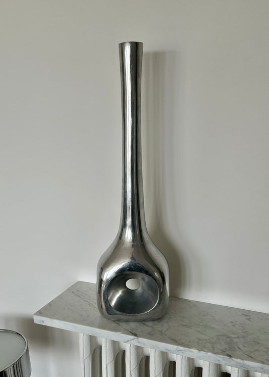grand vase fonte d'aluminium 1970