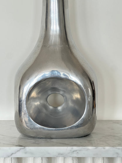 grand vase fonte d'aluminium 1970