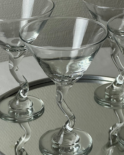 set de 4 verres à martini pied zig zag