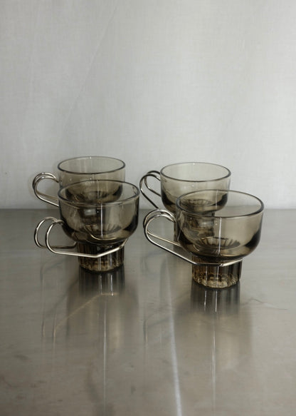 set de 4 tasses expresso verre ambré