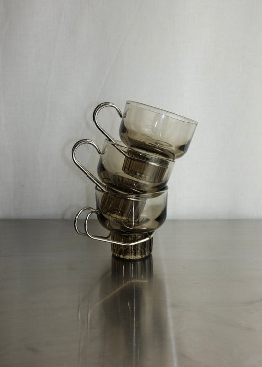 set de 4 tasses expresso verre ambré